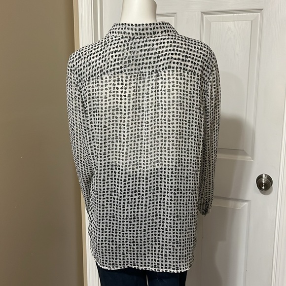 Liz Claiborne Long Sleeve Sheer Blouse - Picture 4 of 4